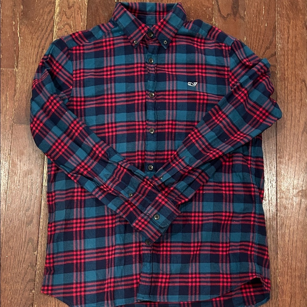 Vineyard Vines Men's Plaid Shirt - Blue, Green and Red